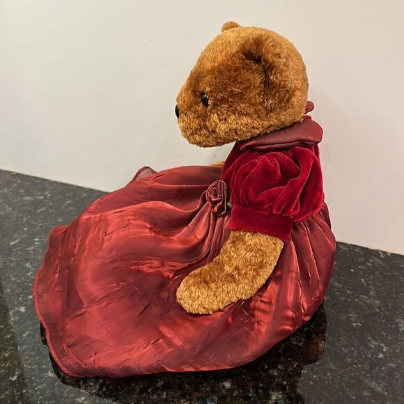GUND Jewel Teddy Bear Plush Stuffed Animal Burgundy Dress - Picture 4 of 9